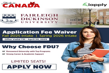 Fairleigh Dickinson University (FDU) -  Application Fee Waiver - Fall 2025 & Spring 2026 - Click the banner to know more